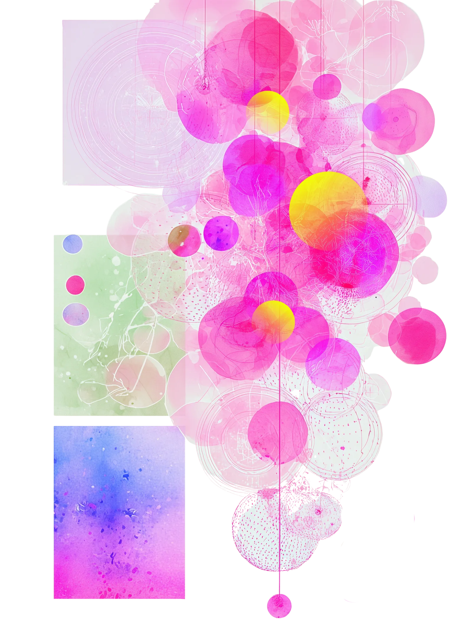 Abstract watercolor circles composition